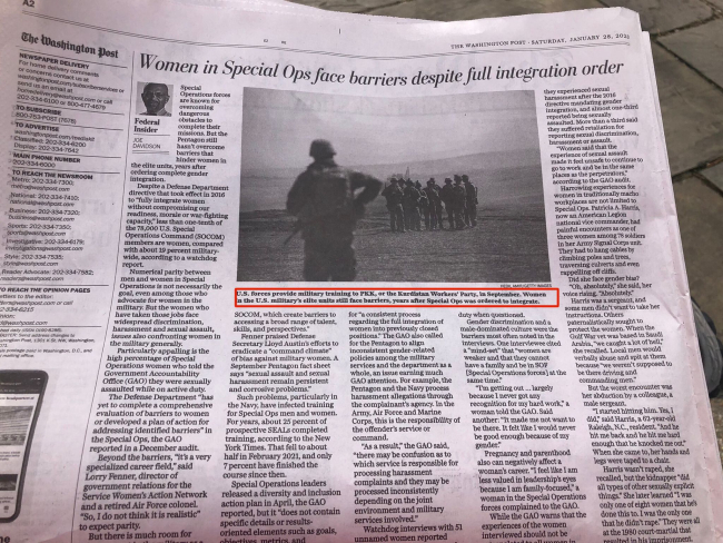 ABD inkar etti: ABD'nin PKK'yı eğittiğine dair W. Post'taki yazı gerçeği yansıtmıyor